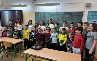 Predškolci iz DV Vrtuljak u posjetu našoj školi ( 4.razred, učiteljica Nina Pliško)